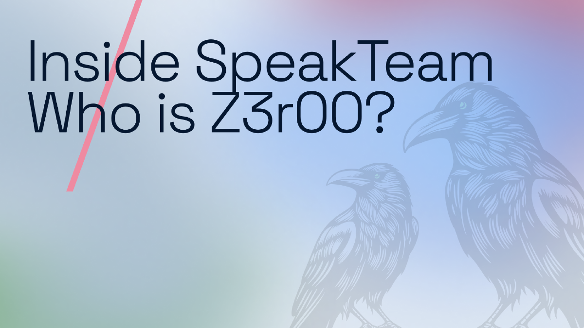 Inside SpeakTeam: Who is Z3r00?