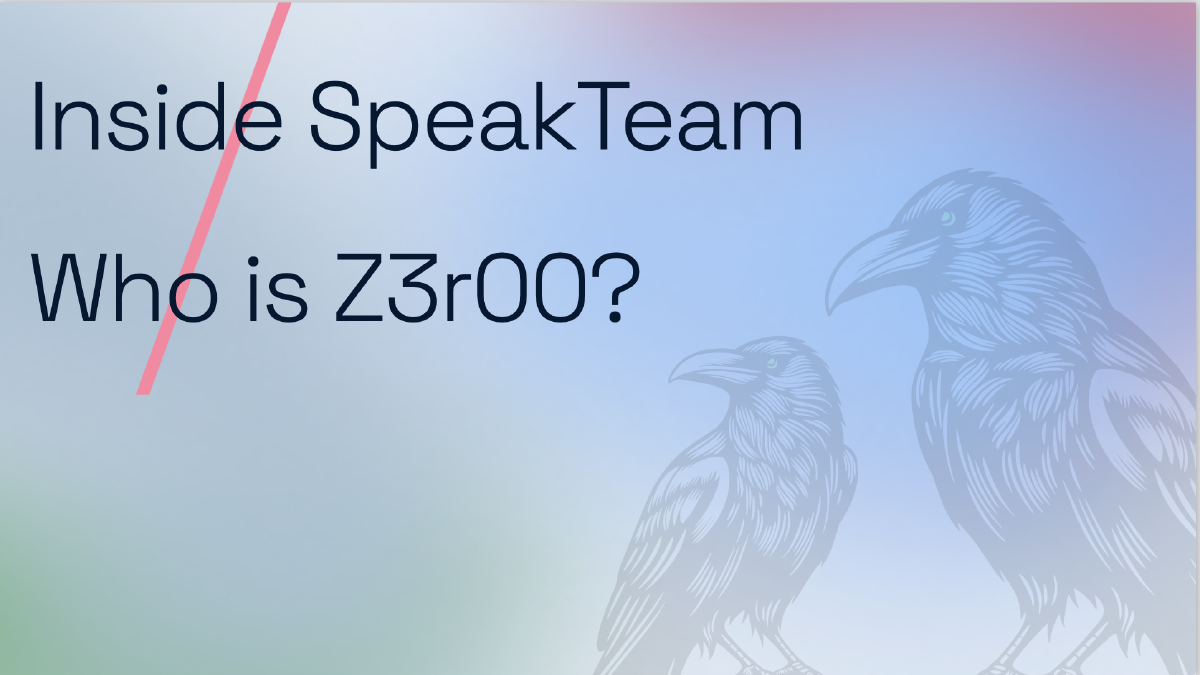 Inside SpeakTeam: Who is Z3r00?